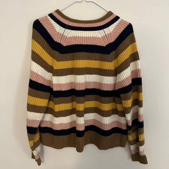 Madewell Striped Tilden Pullover Sweater Size Medium - Picture 7 of 7